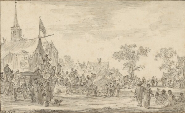 Jan van Goyen, A Village Festival with Musicians Playing Outside a Tent