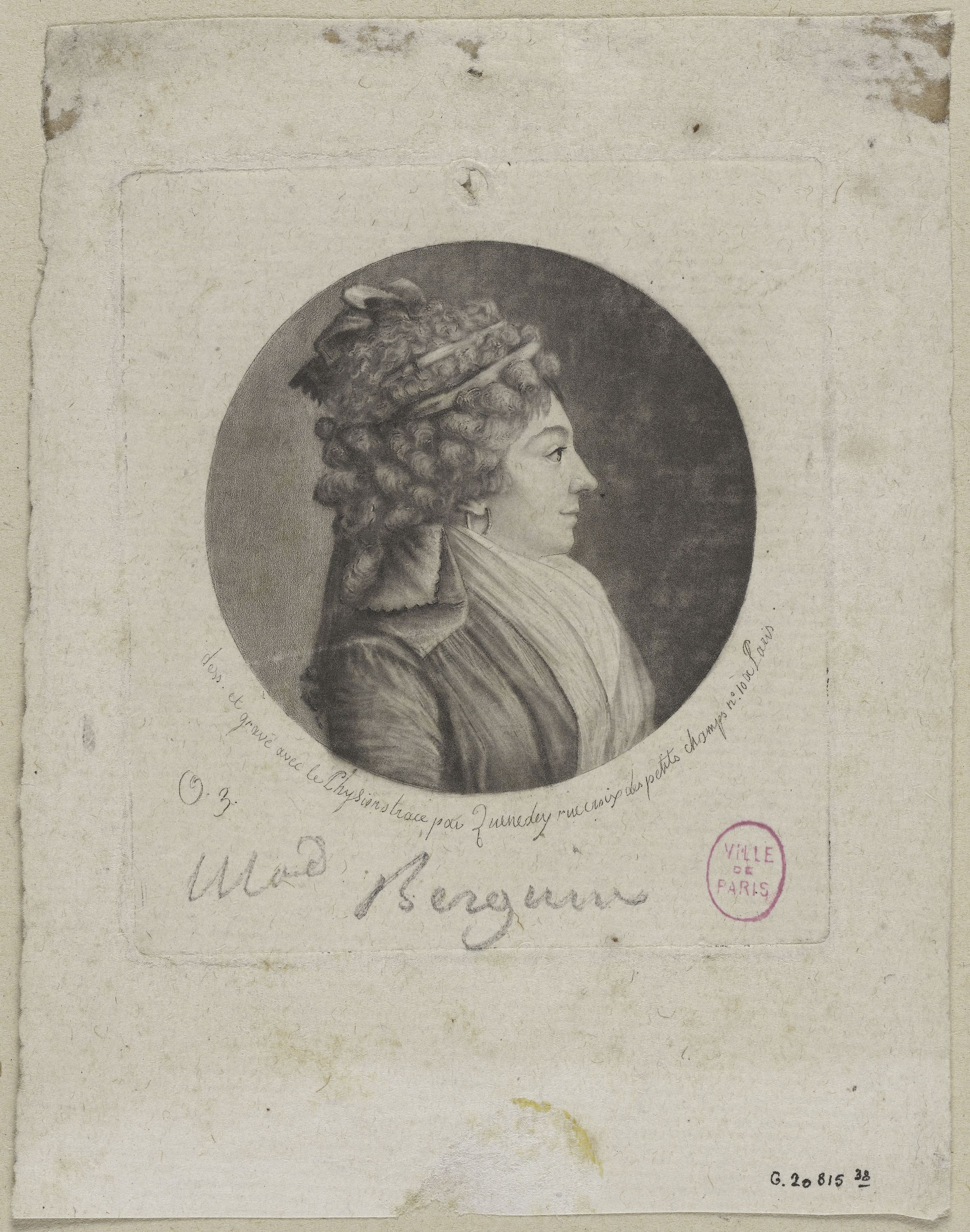 Edmé Quenedey, Portrait de Madame Berguin