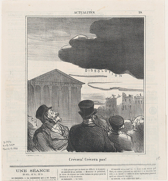 Honoré Daumier, Will it burst or not?, from 'News of the day,' published in Le Charivari, March 12, 1870