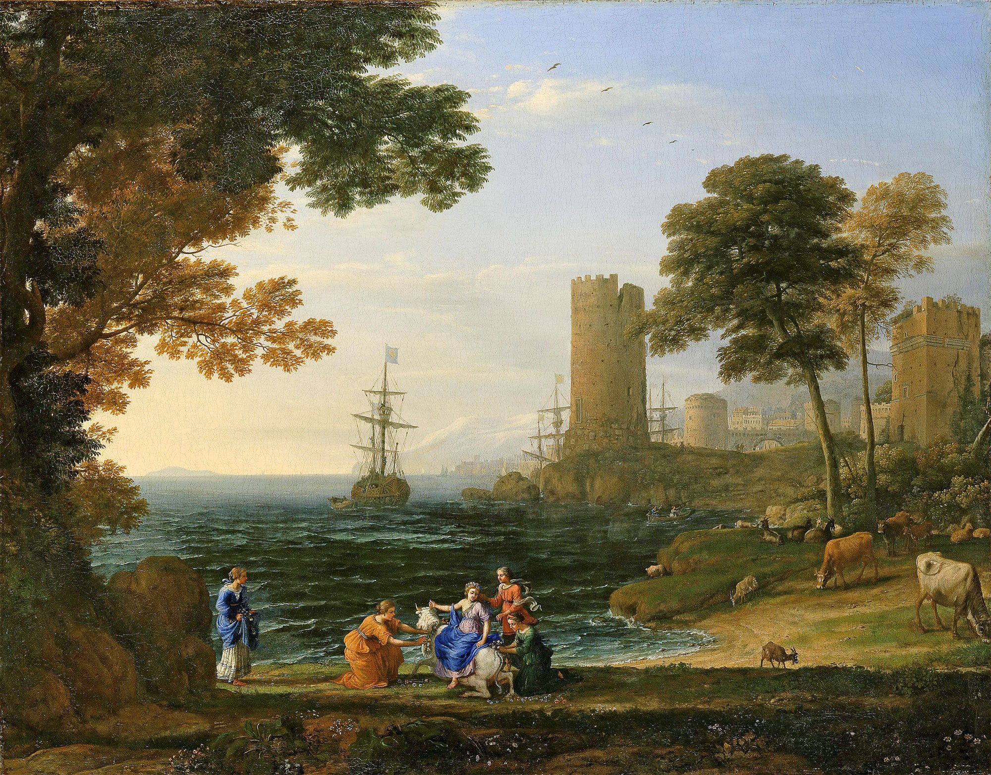 Claude Lorrain, Coast View with the Abduction of Europa