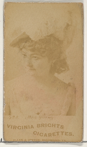 Allen & Ginter, Card 422, Miss Young, from the Actors and Actresses series (N45, Type 1) for Virginia Brights Cigarettes