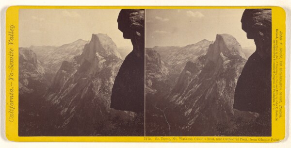 John P. Soule, So. Dome, Mt. Watkins, Cloud's Rest, and Cathedral Peak, from Glacier Point