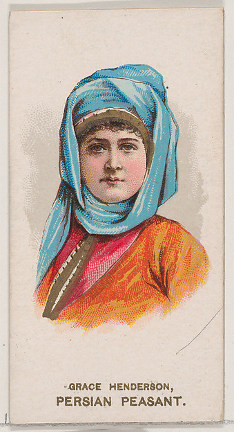 W. Duke, Sons & Co., Grace Henderson Dressed as Persian Peasant, from the set Actors and Actresses, Second Series (N71) for Duke brand cigarettes
