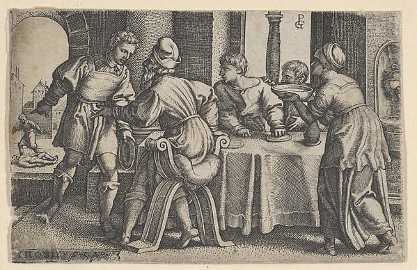 Georg Pencz, Tobias Leaving the Table, from "The Story of Tobias"