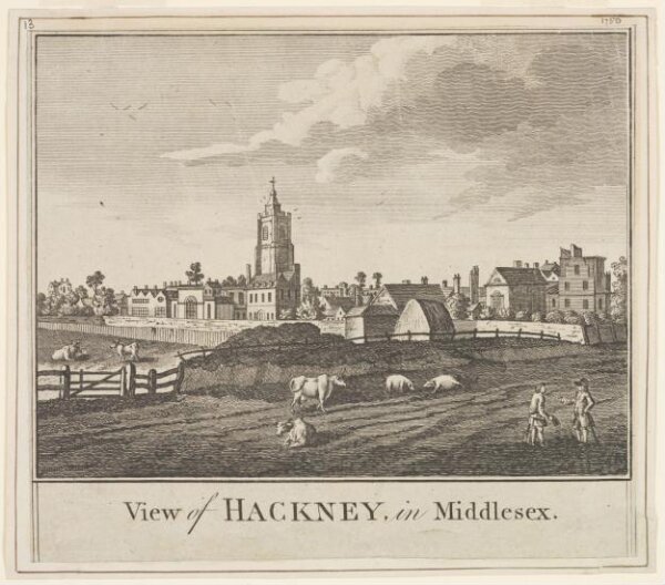 Unknown, View of Hackney in Middlesex