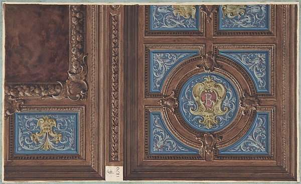 Jules-Edmond-Charles Lachaise, Design for Dining Room Ceiling, Hôtel de Behague