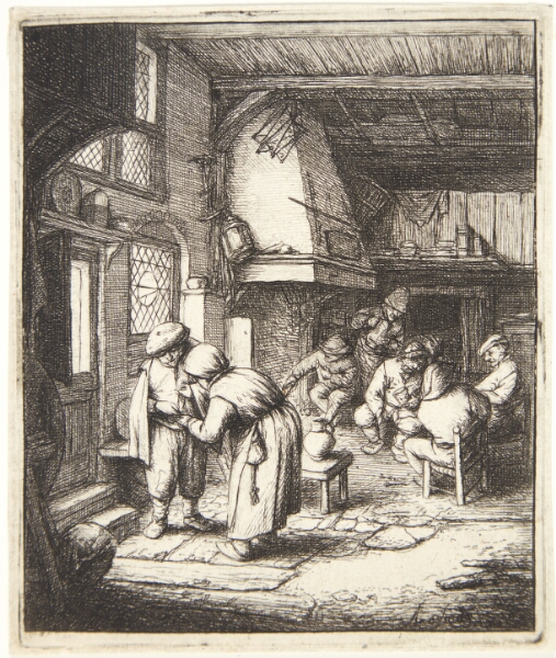 Adriaen van Ostade, Krostue med bonde, der betaler sin regning