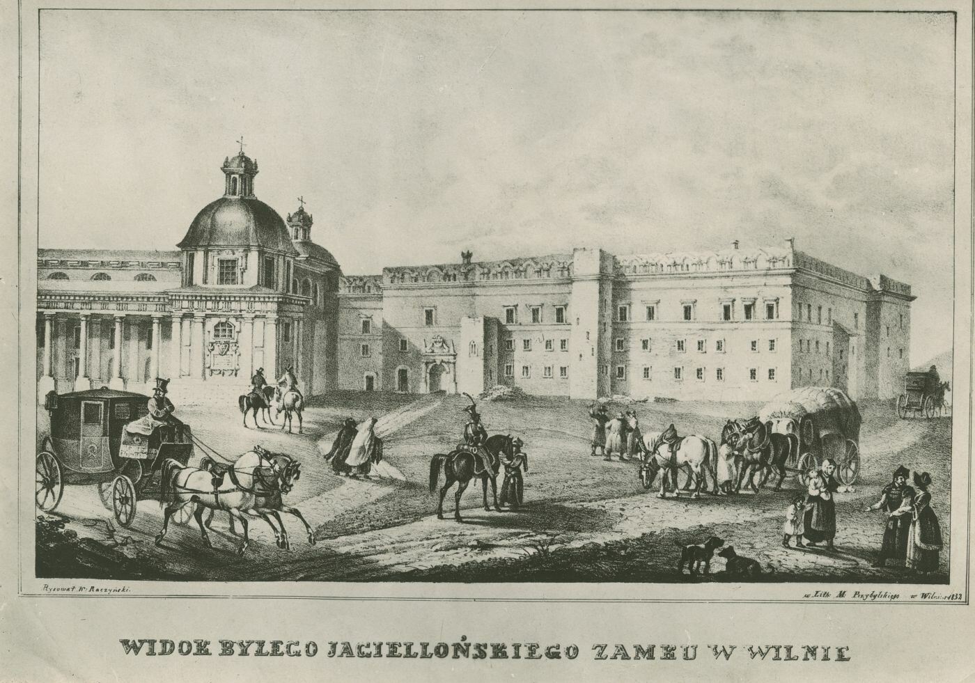 Unknown artist, Žemutinės pilies rūmai. Dail. Karolis Račinskis,1832 m. lit. Motiejus Pšibilskis, XIX a. I pusė