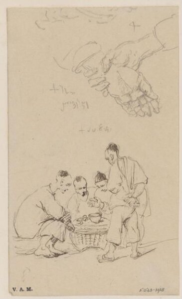 George Chinnery, A group of game-players, and a study of clasped hands