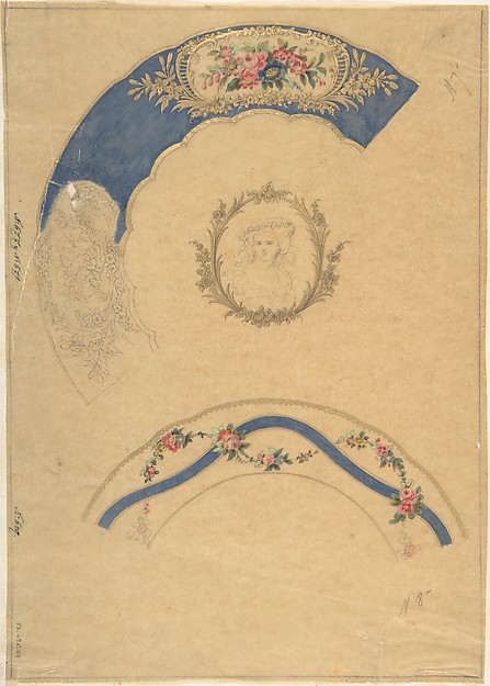 Anonymous, French, 19th century, Two Designs for Plate Borders