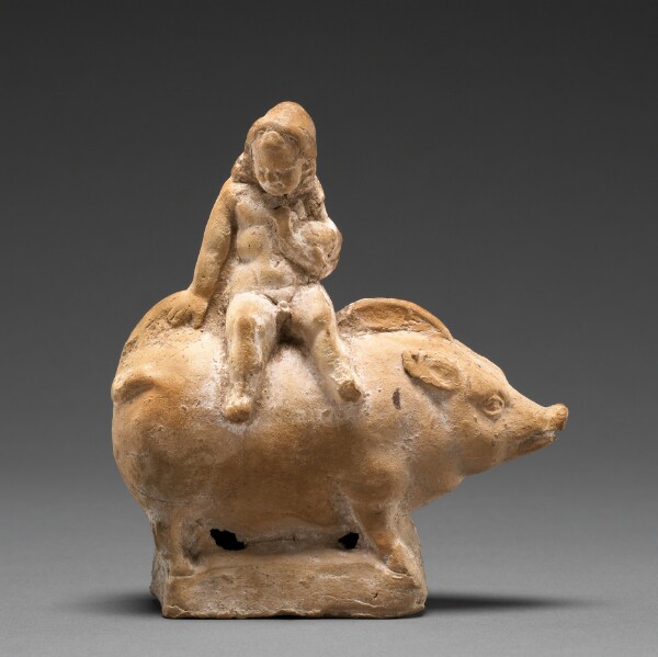 Unknown, Figure of a Child Seated atop a Pig