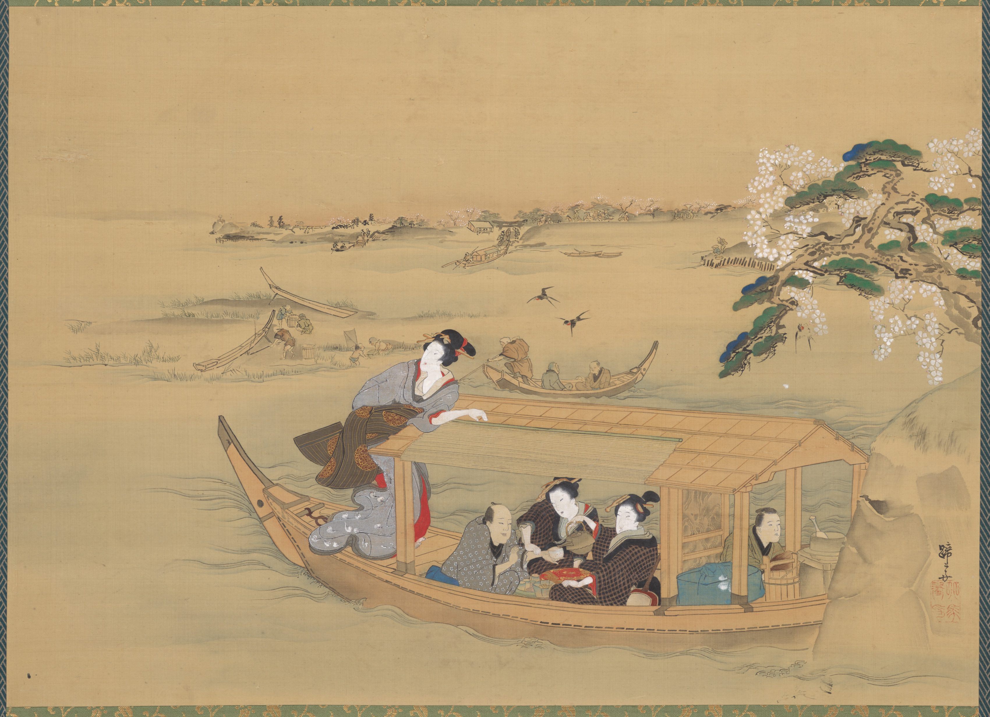 Teisai Hokuba, Pleasure Boat on the Sumida River