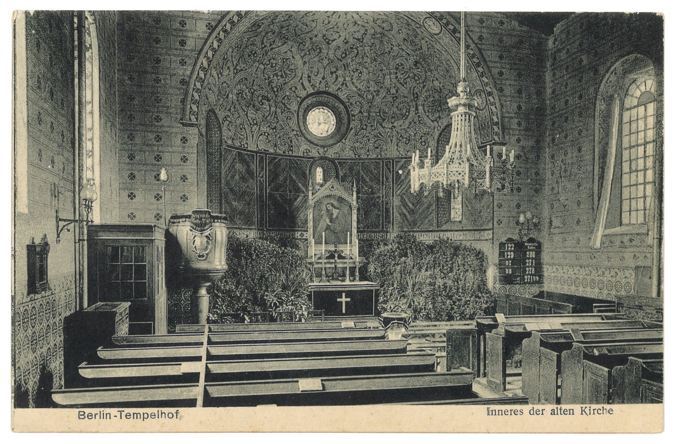 Kunstverlag J. Goldiner, Berlin-Tempelhof: Dorfkirche, Inneres