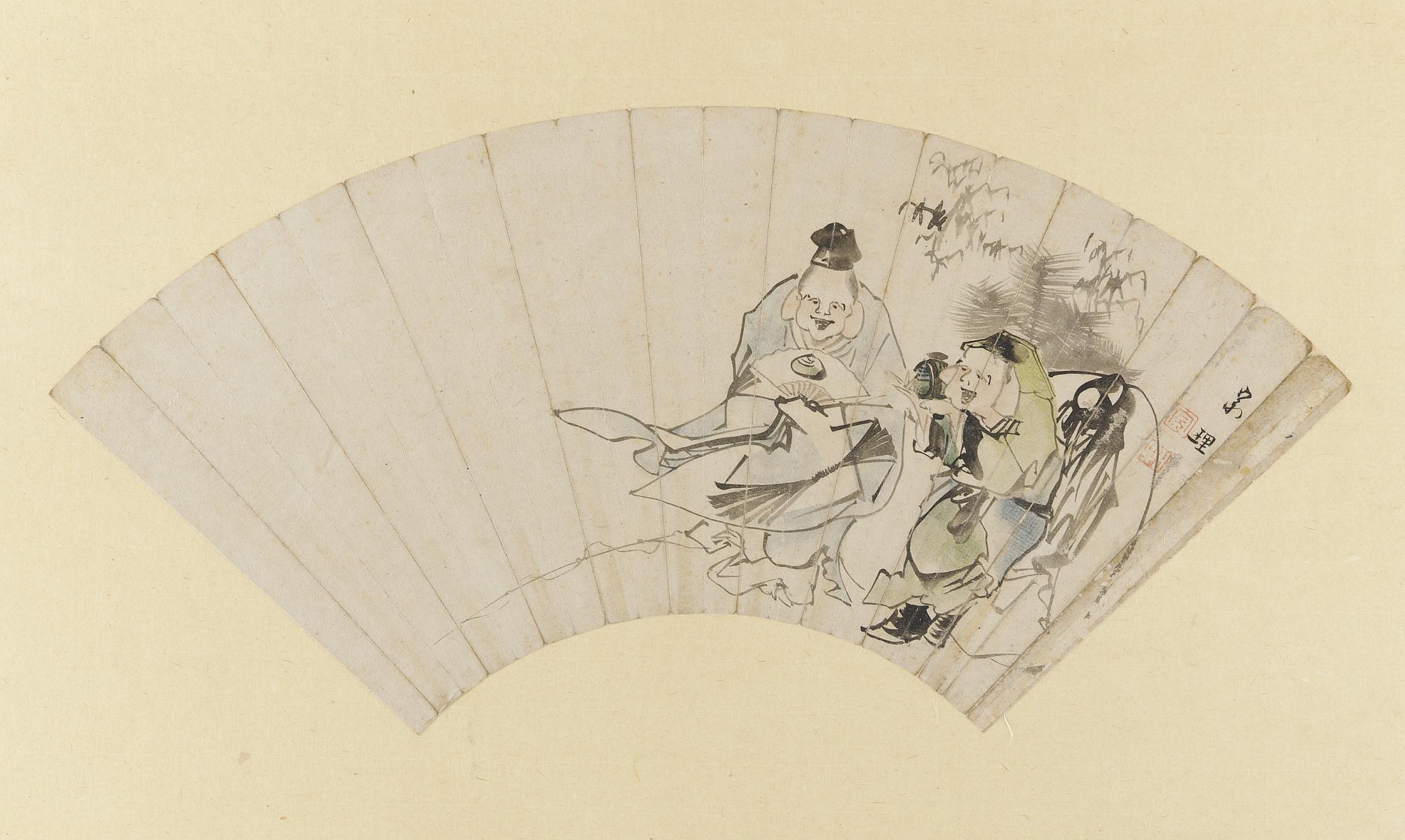 Hishikawa Sori, Daikoku and Ebisu as New Year's performers