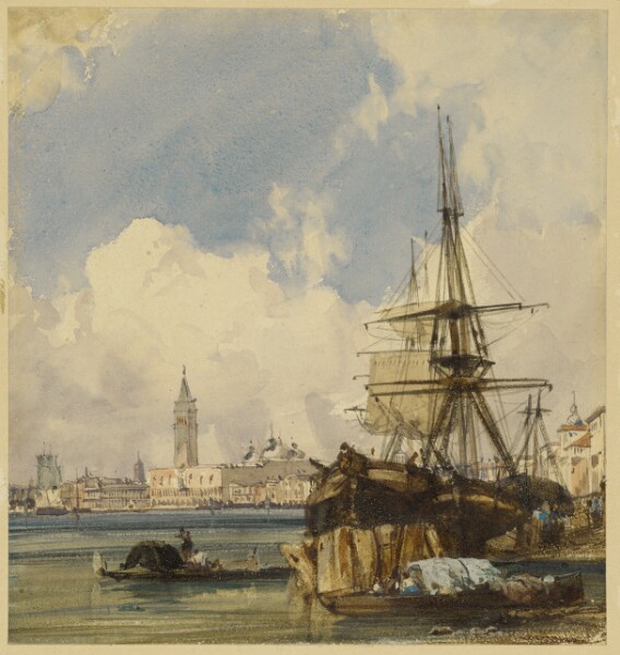 Richard Parkes Bonington, Riva degli Schiavoni, from near San Biagio, Venice