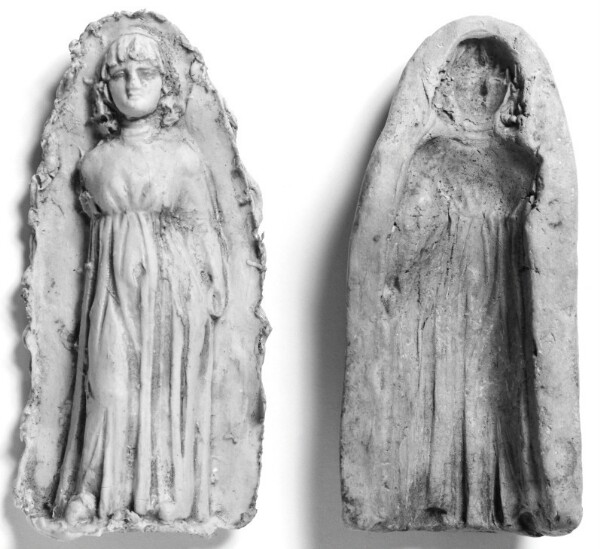 Unknown, Mold of the Front of a Standing Girl Wearing a Chiton