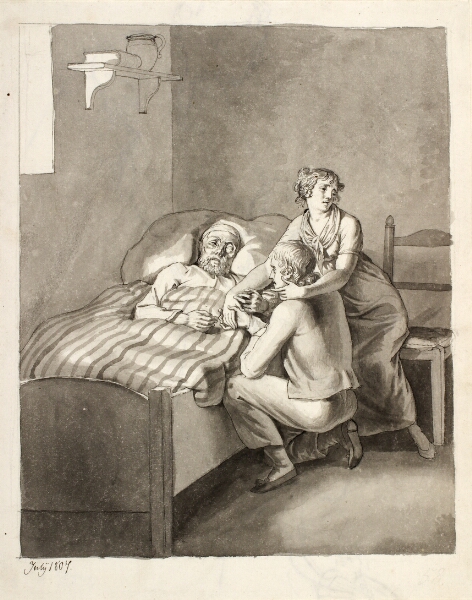 C.W. Eckersberg, En døende fader forener et ungt par