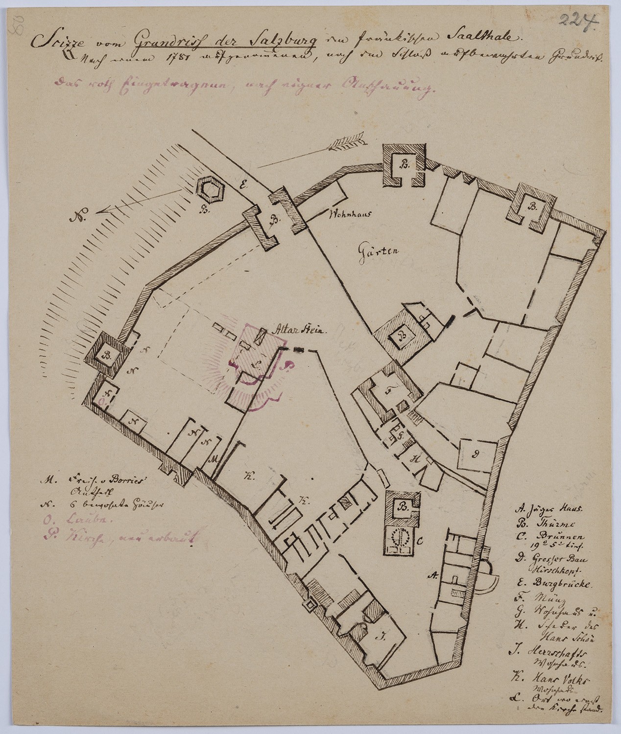 Rudolf Lutter, Salzburg (Unterfranken): Burg Salzburg, Lageplan