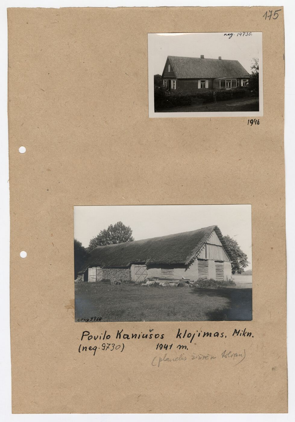 Nežinomas autorius, Archyvinės bylos Nr. 84 lapas 217. Šiaulių apskr., Pašvitinio vlsč., Mikniūnų kaimo Povilo Kaniušos sodybos fotografijos