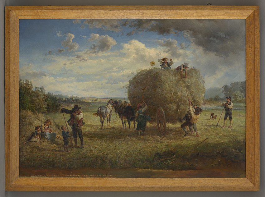 Hermann Kauffmann (der Ältere), Kauffmann, Hermann d. Ä.: Heuernte vor herannahendem Sturm, um 1860