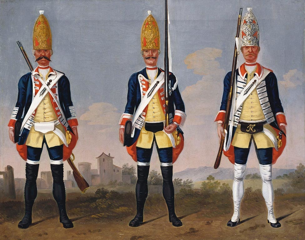David Morier, Grenadiers, Grenadier Regiment, Foot Guards and Regiment 'König'.