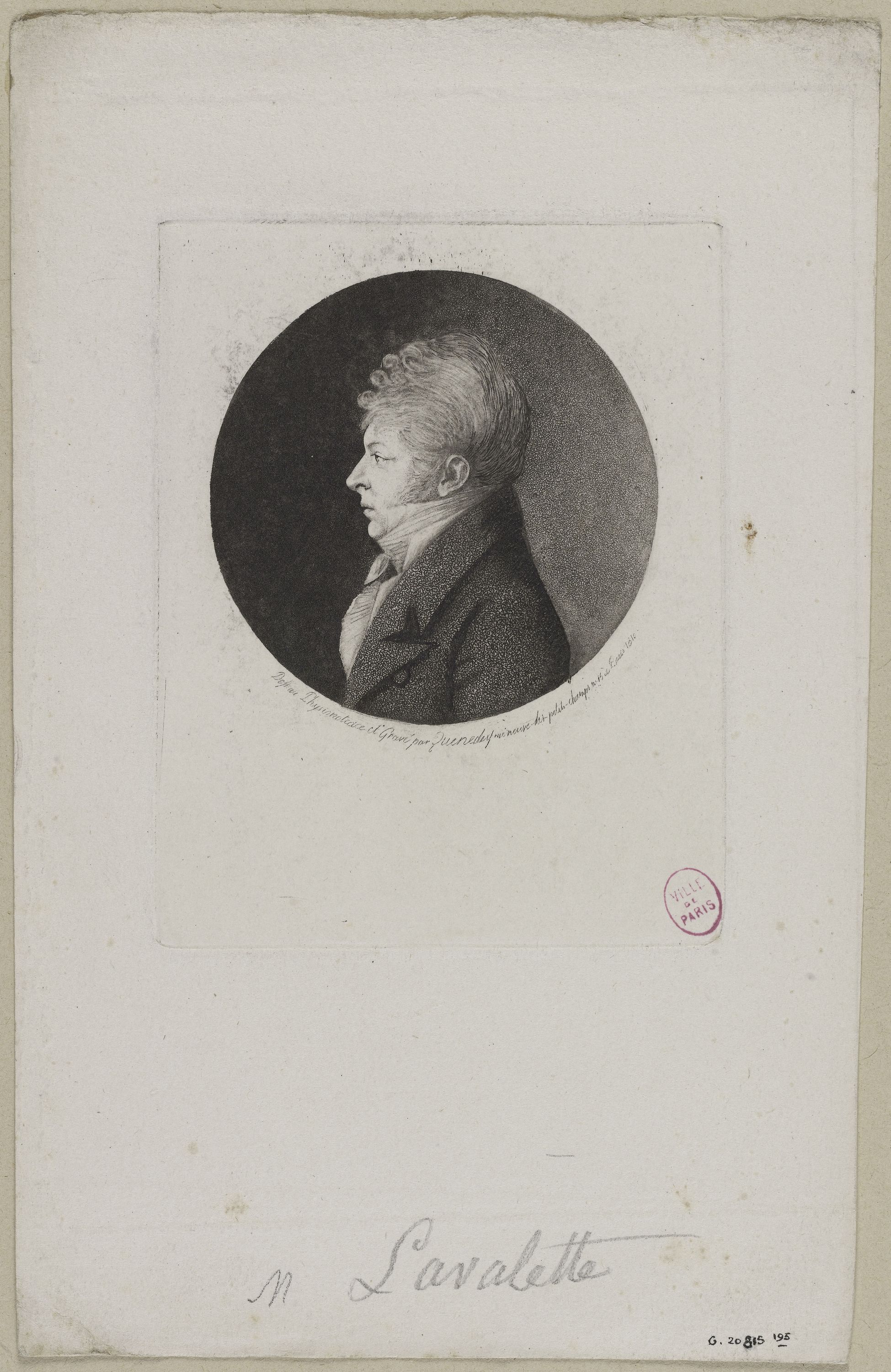 Edmé Quenedey, Portrait de Monsieur Lavalette