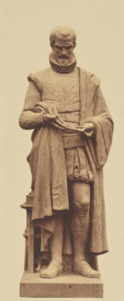 Édouard Baldus, ["Paré", Statue by Michel-Pascal, Decoration of the Louvre, Paris]