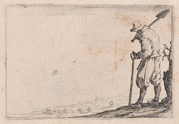 Jacques Callot, Le Paysan Portant sa Pelle sur L'Épaule (The Peasant Carrying his Shovel Over his Shoulder), from "Les Caprices" Series B, The Nancy Set