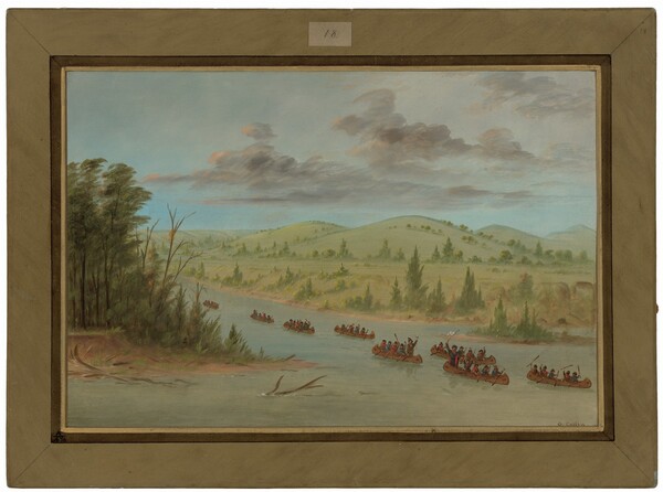 George Catlin, La Salle's Party Entering the Mississippi in Canoes.  February 6, 1682