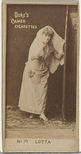 W. Duke, Sons & Co., Card Number 71, Lotta, from the Actors and Actresses series (N145-4) issued by Duke Sons & Co. to promote Cameo Cigarettes