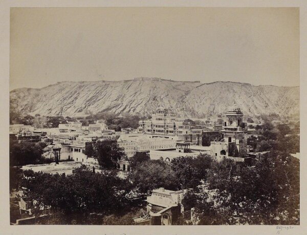 Unknown, Panoramic view of the city and palace of Jaipur