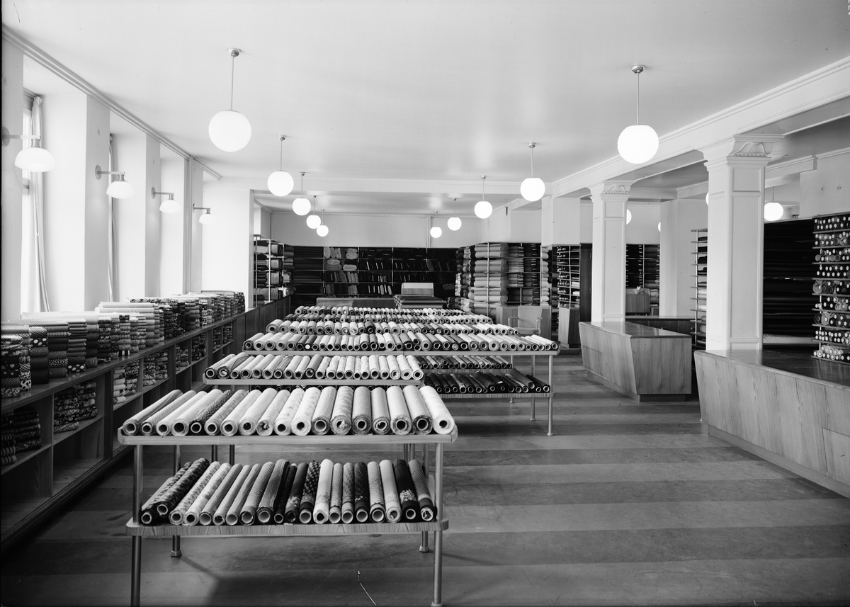Paul Sandberg, AB Strandbergs, Stora Str, Uppsala, interior 1945