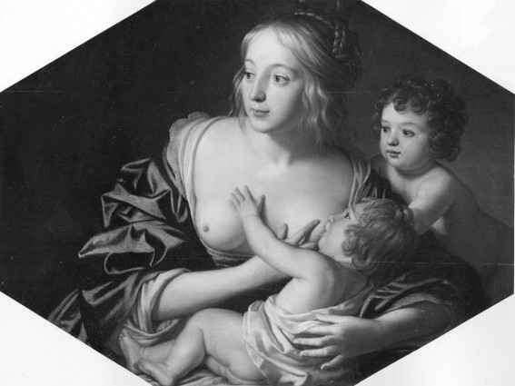 Gerard van Honthorst, young mother with 2 children