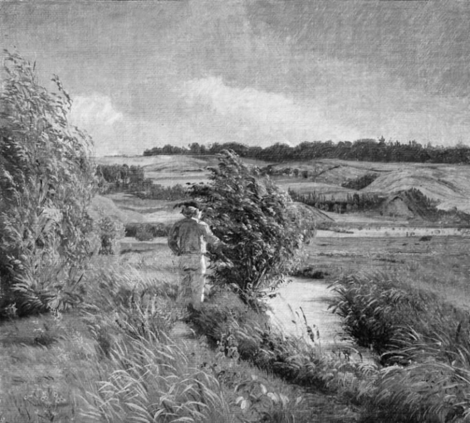 Vilhelm Kyhn, Landskab med en fiskende dreng ved en bæk