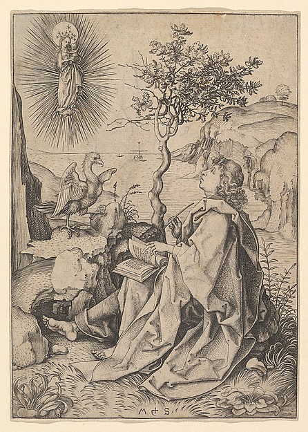 Martin Schongauer, St. John the Evangelist on Patmos