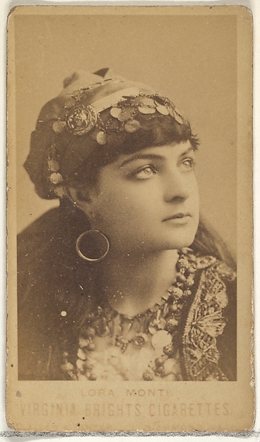Allen & Ginter, Lora Monti, from the Actors and Actresses series (N45, Type 1) for Virginia Brights Cigarettes