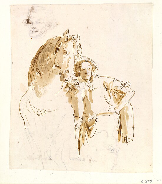 Giovanni Battista Tiepolo, Man Leaning against a Horse