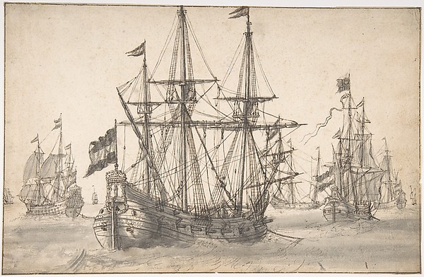 Willem van de Velde I, Dutch Men of War at Anchor