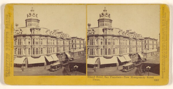 Carleton Watkins, Grand Hotel, San Francisco - New Montgomery Street Front.