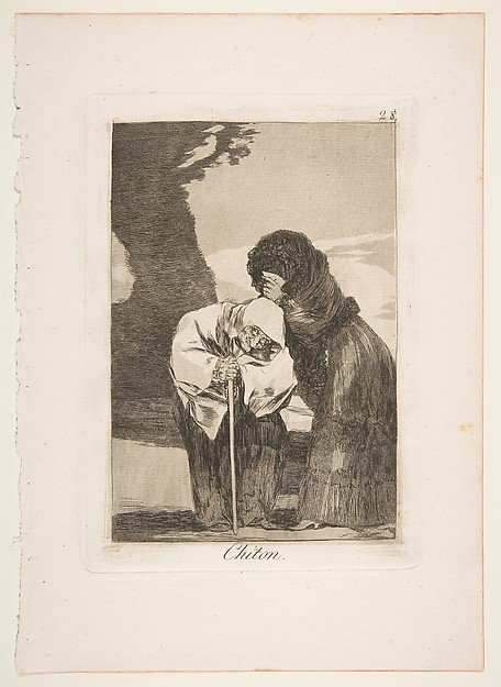 Goya (Francisco de Goya y Lucientes), Plate 28 from "Los Caprichos": Hush (Chiton)
