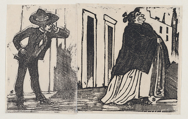 José Guadalupe Posada, A man looking at a woman who walks by