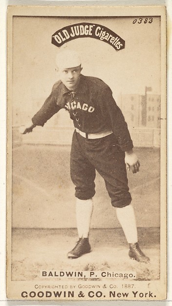Goodwin & Company, Baldwin, Pitcher, Chicago, from the Old Judge series (N172) for Old Judge Cigarettes