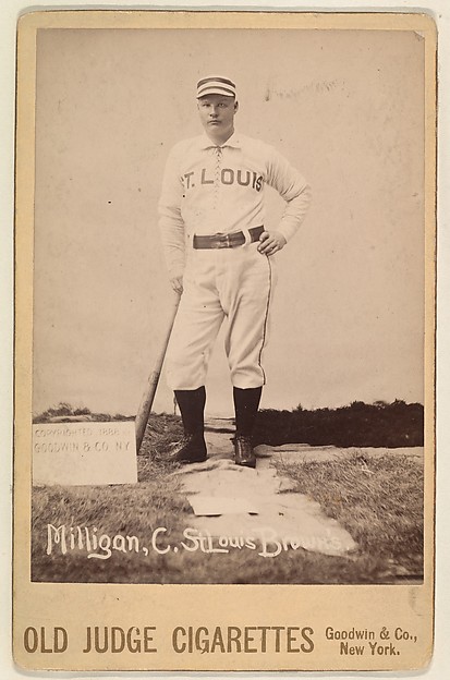 Goodwin & Company, Milligan, Catcher, St. Louis Browns, from the series Old Judge Cigarettes