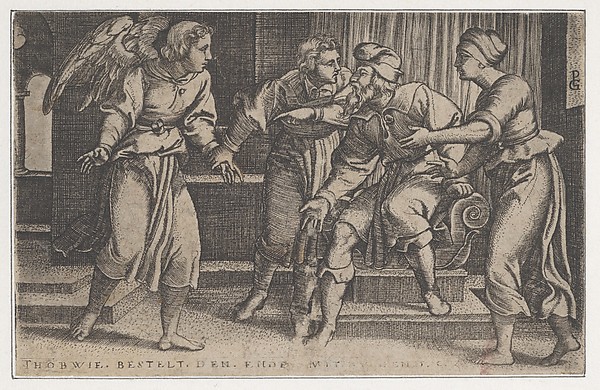 Georg Pencz, Tobias and the Archangel Raphael, from The Story of Tobias