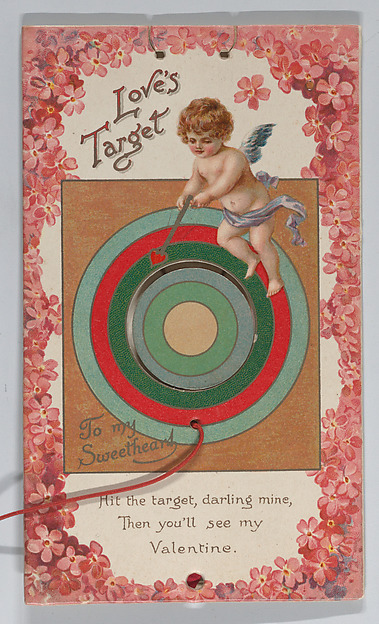 Anonymous, British, 19th century, Valentine - Mechanical - Cupid and Target