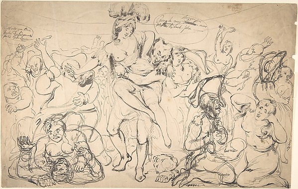 Anonymous, British, 19th century, Caricature of a Drunken Debauch