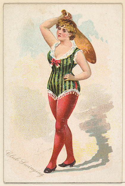 William S. Kimball & Company, Club Swinging, from the Pretty Athletes series (N196) issued by Wm. S. Kimball & Co.