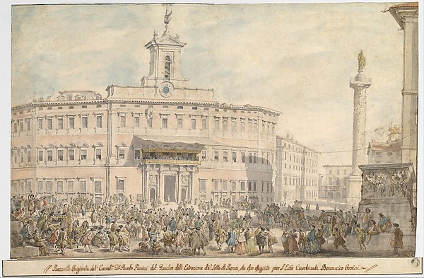 Giovanni Paolo Panini, The Lottery in Piazza di Montecitorio