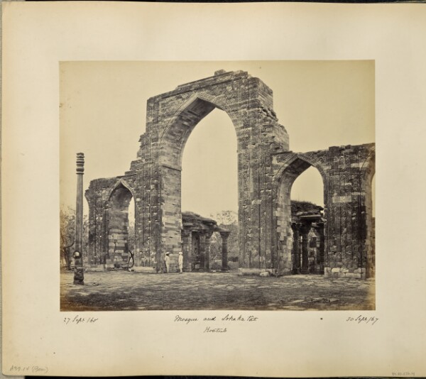 Samuel Bourne, Delhi; The Kutub Minar, Great Arch and Iron Pillar