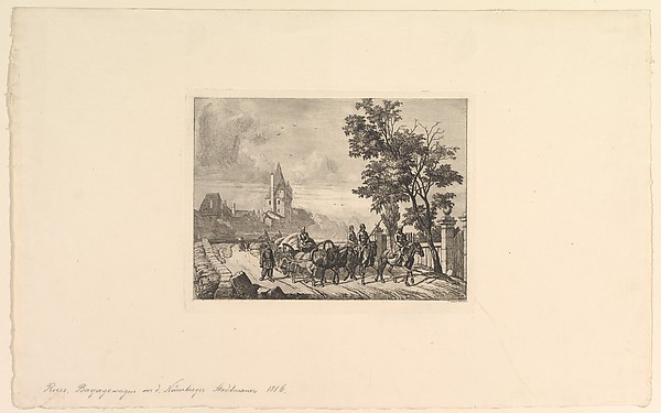 Johann Christoph Erhard, The Cossacks Escorting the Baggage Wagon